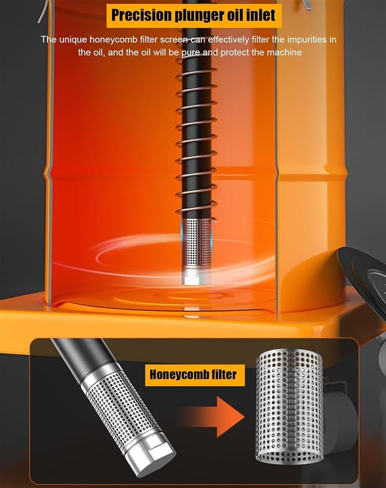 Pompa smarowa napędzana powietrzem 20 l, pneumatyczna pompa wiadro smaru z ciśnieniowym wężem hydraulicznym i smarownicą, 0,85 l/min, 30-40 MPa, stosunek ciśnienia 50:1