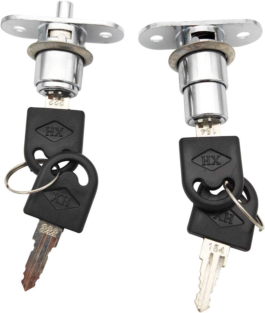 Sipery 2Pcs Push Plunger Lock Drawer Showcase Lock for Sliding Door, Desk Wardrobe Furniture