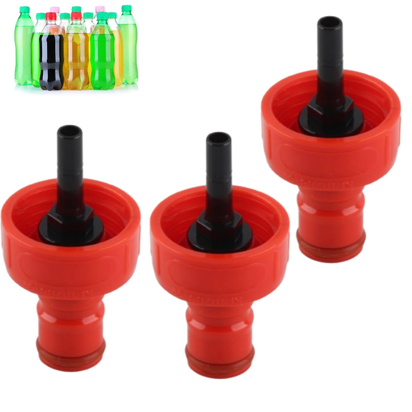 3PCS Tappo di carbonatazione in plastica riutilizzabile, G1/4 Ball Lock Keg Post Soda Birra Acqua Pet Riempimento di bottiglie Tappo di carbonatazione Riempimento di