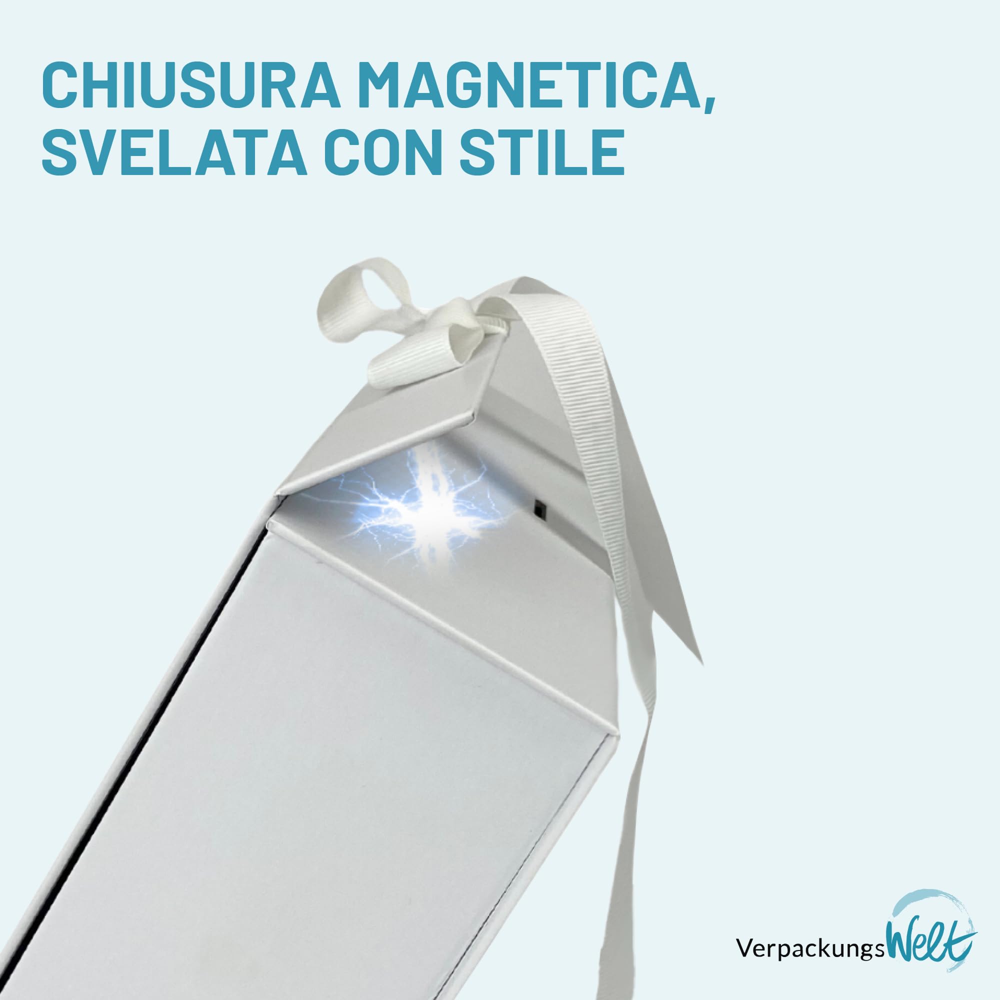 Pacco Regalo con Coperchio - 31x22x10 - Scatole per Regali con Chiusura Magnetica e Fiocco - Perfetto per Compleanno, Matrimonio, Natale, San Valentino e Pasqua - Scatolina Nero- 5 Pezzi