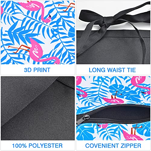 Pamaid Server Waist Aprons, Waitress Kitchen Restaurant Half Apron Professional For Men Women With 6 Pockets (Flamingo) #TOP2