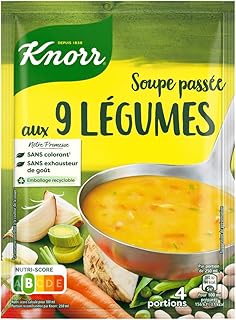 Knorr Soupe Déshydratée aux 9 Légumes, Potage Savoureux, Format pratique - 105g
