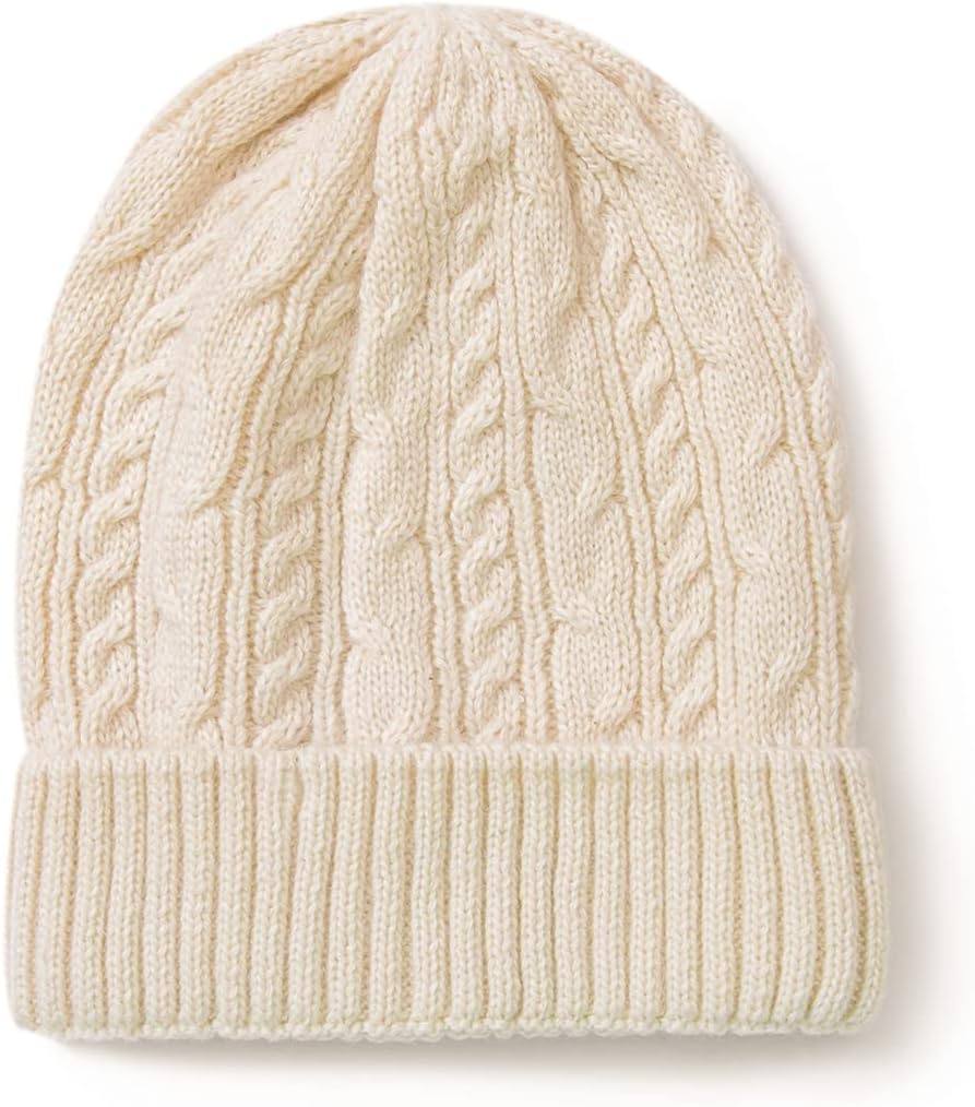 Villand 3 in 1 Womens Wool Hat Gloves & Scarf Winter Set, 3 Piece Cable Knitted Beanie Hat for Women with Gift Box - Image 2