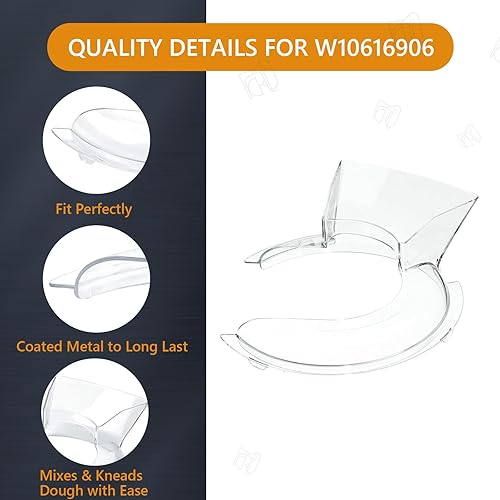 Miniatura 3 de Gattaidar W10616906 - Protector de vertido compatible con KitchenAid de 4.5 y 5 cuartos de galón KN1PS de acero inoxidable o acero inoxidable