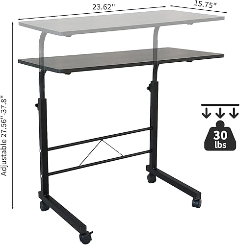 Miniatura 4 de Karl home Mesa portátil de altura ajustable, bandeja de TV, estación de trabajo para computadora, mesa de sofá cama para oficina en casa, escritorio