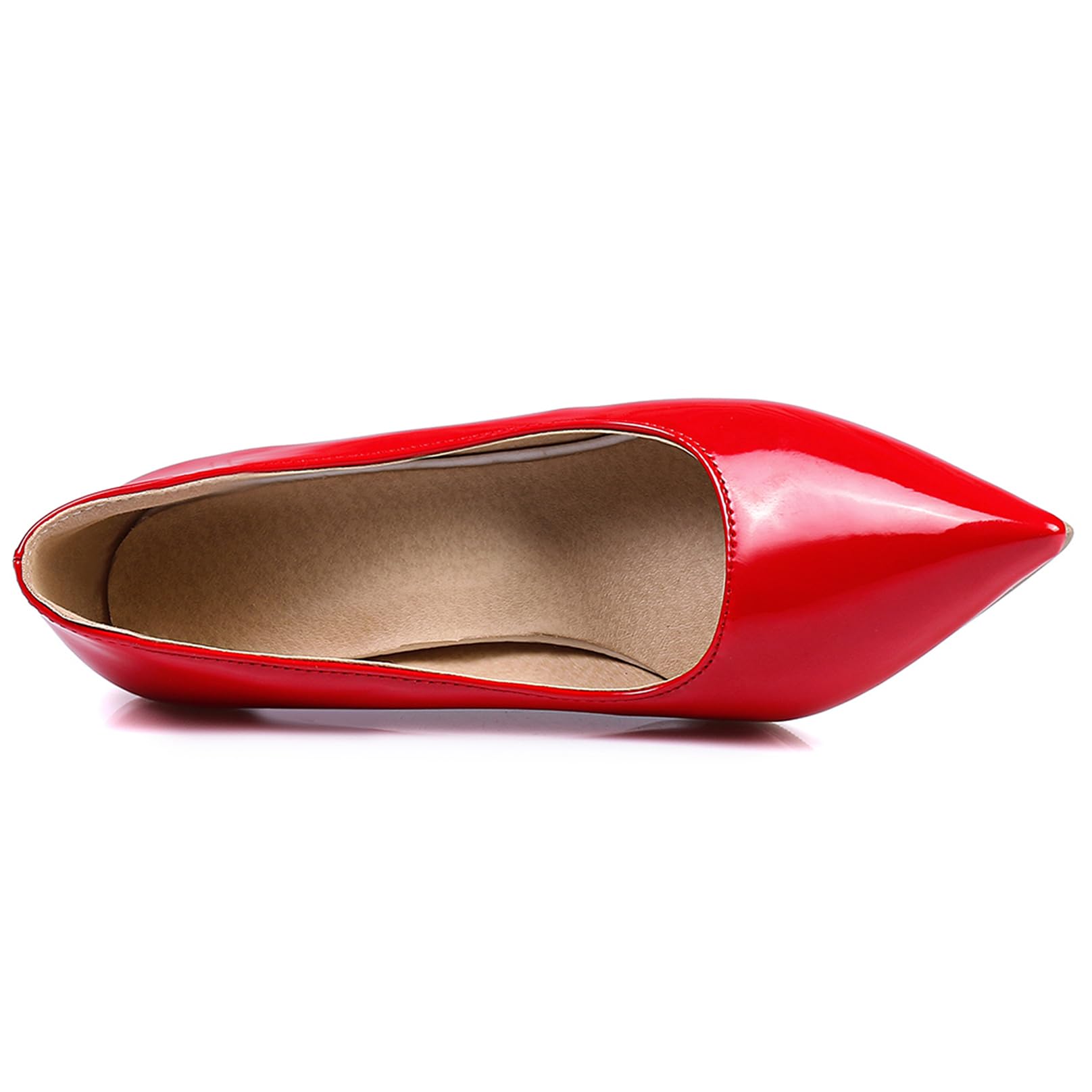Décolleté a Spillo da Donna Appuntito Tacco Alto Scarpe Senza Chiusura Classico Lavoroing Scarpe Numero 32-46