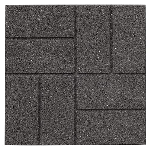 Rubberific Dual Sided Rubber Paver Tile - 16" X 16" X 3/4" (Gray, 8 Tiles) #TOP1