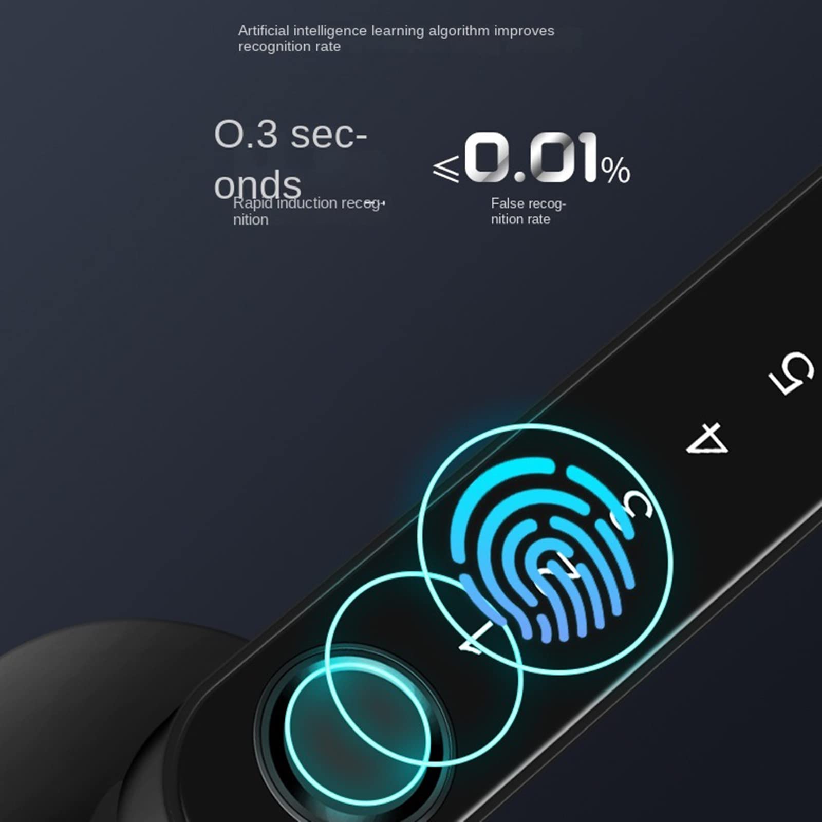 Smart Lock Control im Schlafzimmer kann mit einer Berührung geöffnet werden, Office-Fingerabdruck-Vorhängeschloss-Passwort muss nicht warten,Black