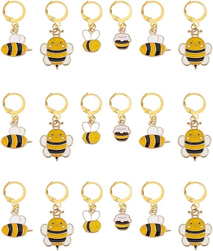 Miniatura 15 de NBEADS 24 piezas de marcadores de puntada de paraguas de gato, dijes de marcadores de punto de crochet de aleación de esmalte, alfileres de falda