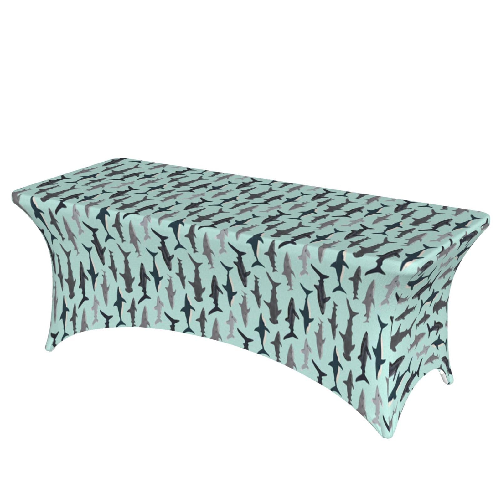 ERCgad Shark Print Rectangular Tablecloth Dining Banquet Party Events Home Celebration Table Cover