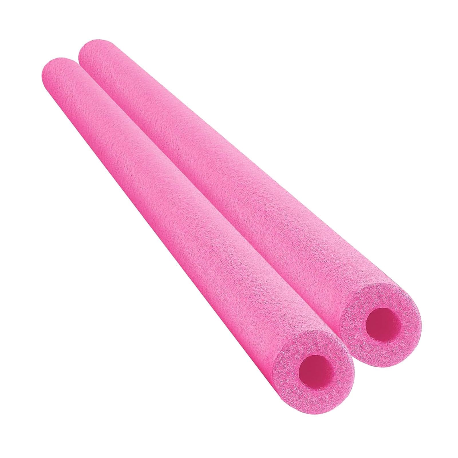 Ronyme 2Pcs Floating Pool Noodles Swimming Pool Floats Beach Training Devices Reusable Hollow Tubes Swim Noodles for Trip Exercise (Pink)