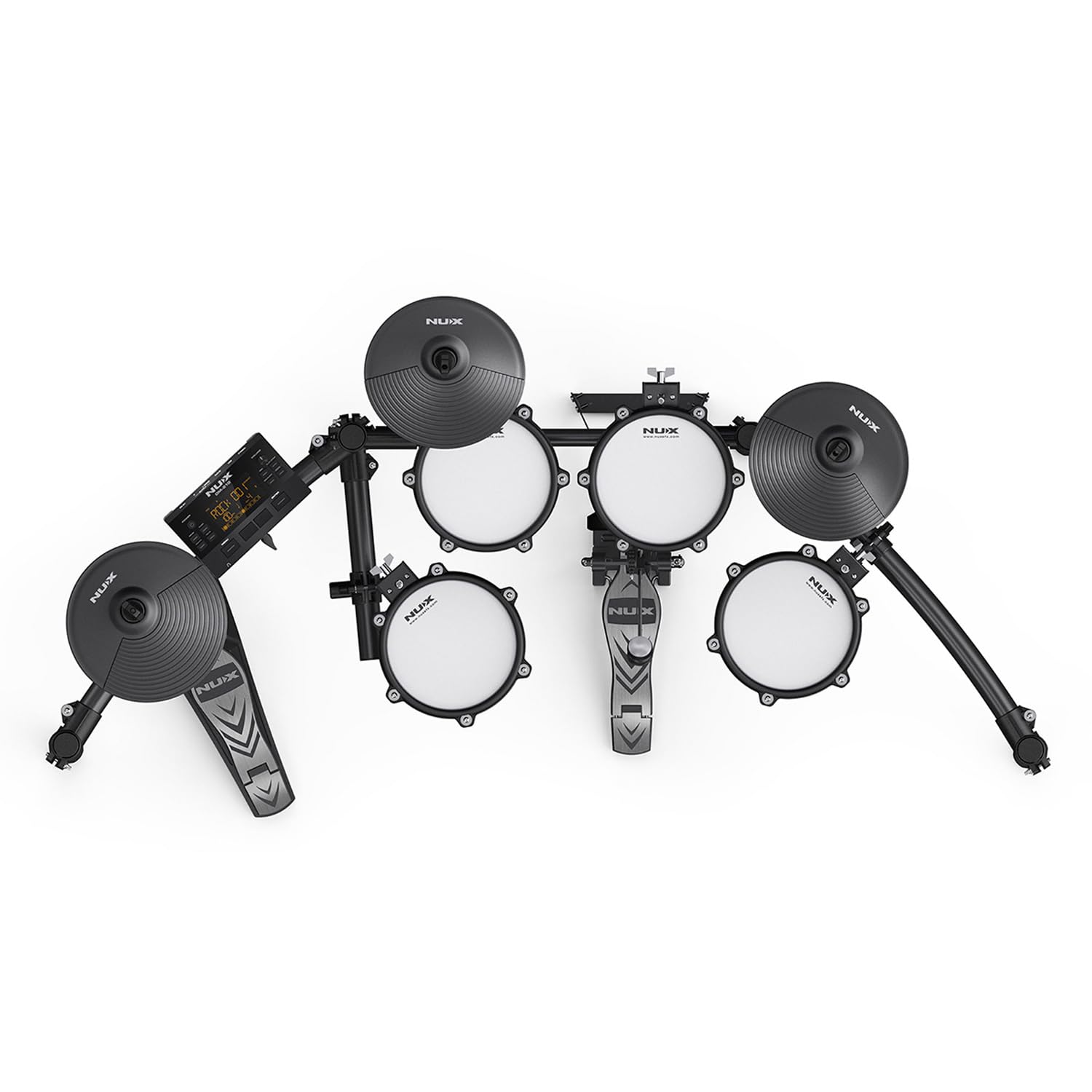 Nux DM-210 E-Drum Schlagzeug mit Becken-Pad und keepdrum Drumsticks 1 Paar