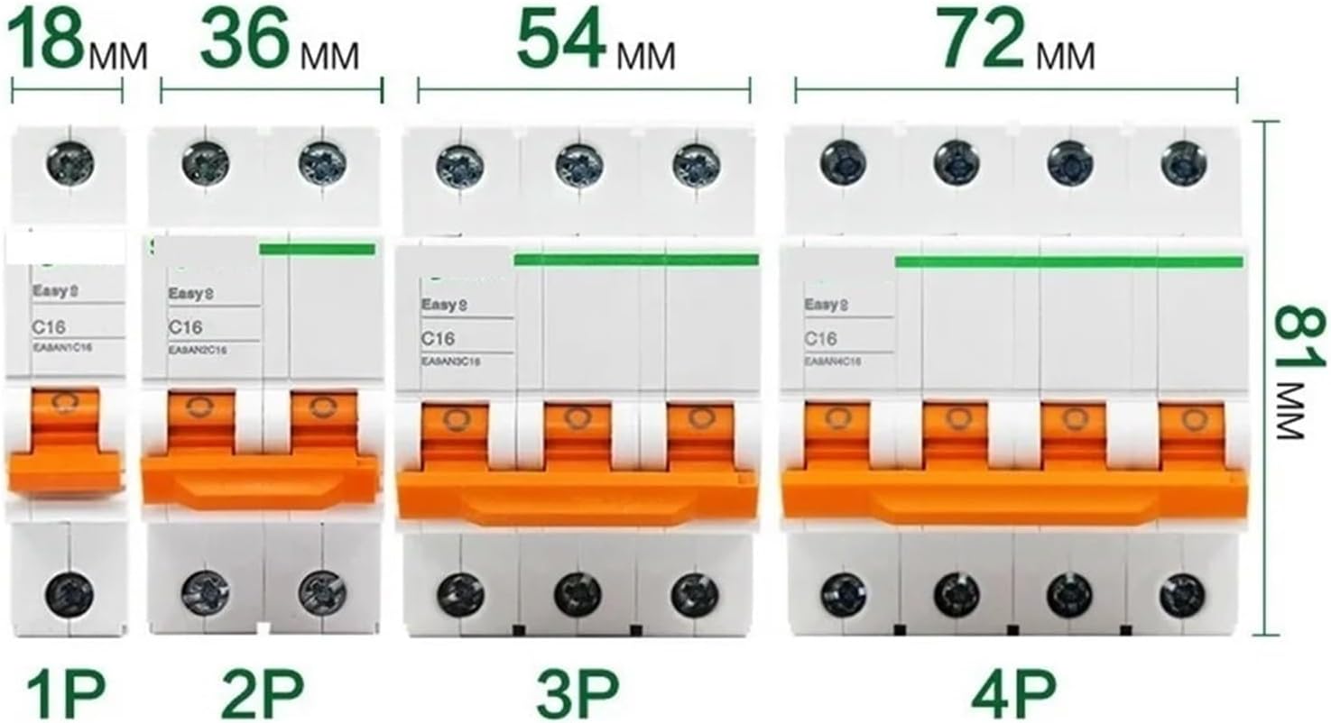 Mini Disjuntor EA9A Miniature Circuit Breaker 1p 2p 3p 4p C Type 6A 10A 16A 20A 25A 32A 50A 63A(50A)