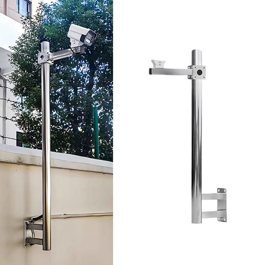 Uniwersalny uchwyt do montażu kamery bezpieczeństwa, zewnętrzny uchwyt na słup do kamer kopułkowych/bulletowych, z akcesoriami instalacyjnymi, kabel 1,5 m