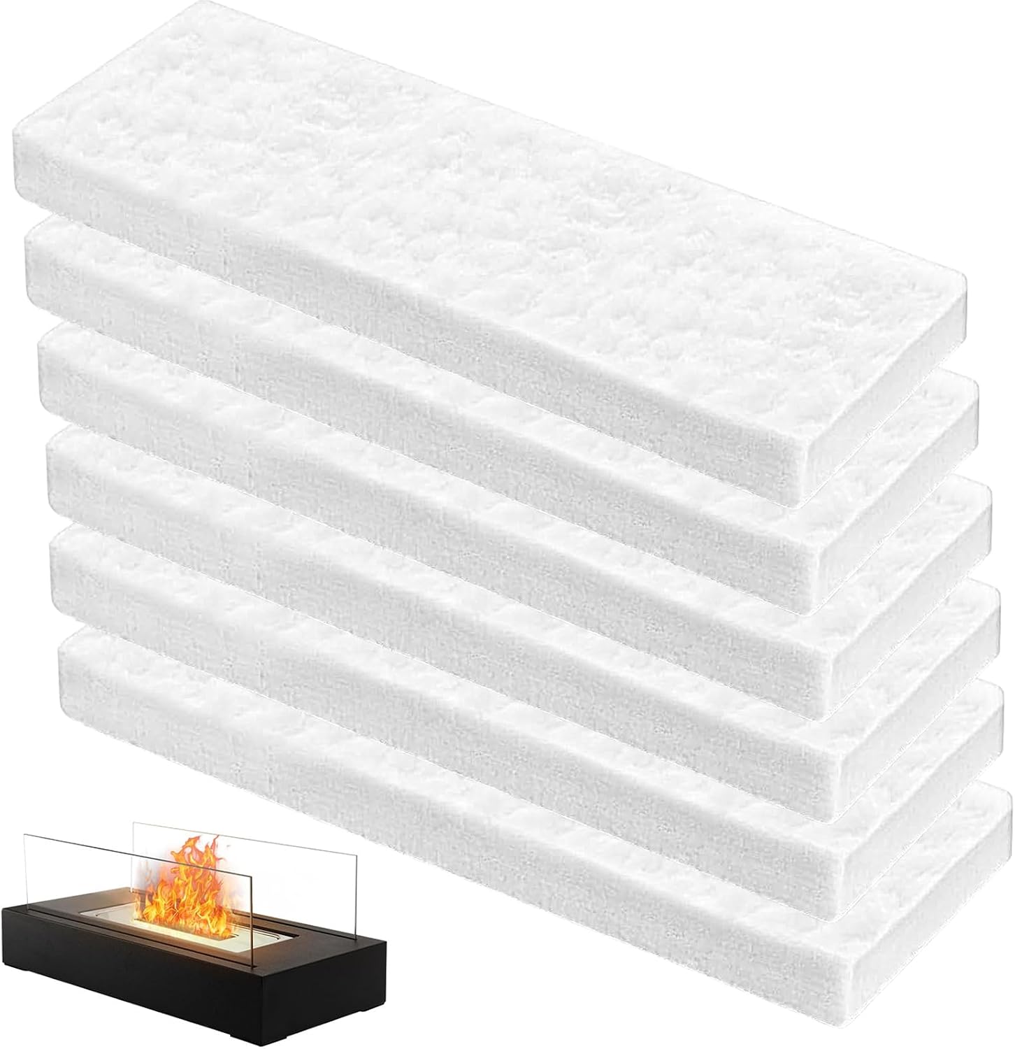 Set 6 spugne lana ceramica per bioetanolo 30x10 cm