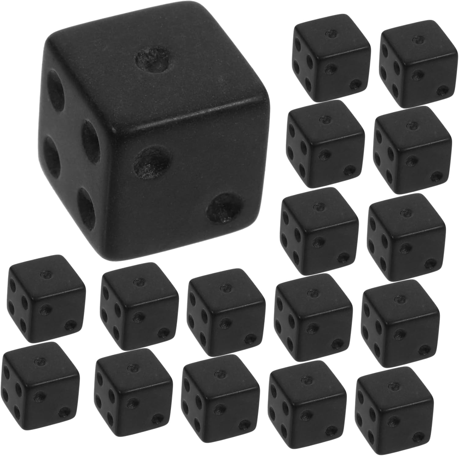 5sets 30pcs Black Frosted Acrylic Dice Versatile Game Props for Board Games Parties Teaching Activities Fun and Lightweight Gaming Accessories 30pcs*5