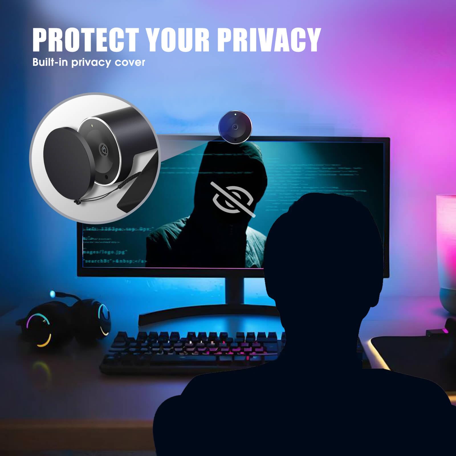 Cámara web 4K para PC y laptop, ultra HD 4K, enfoque automático PDAF, compatible con 3X DZoom y ePTZ, micrófonos integrados con cancelación de ruido y cubierta de privacidad para reuniones