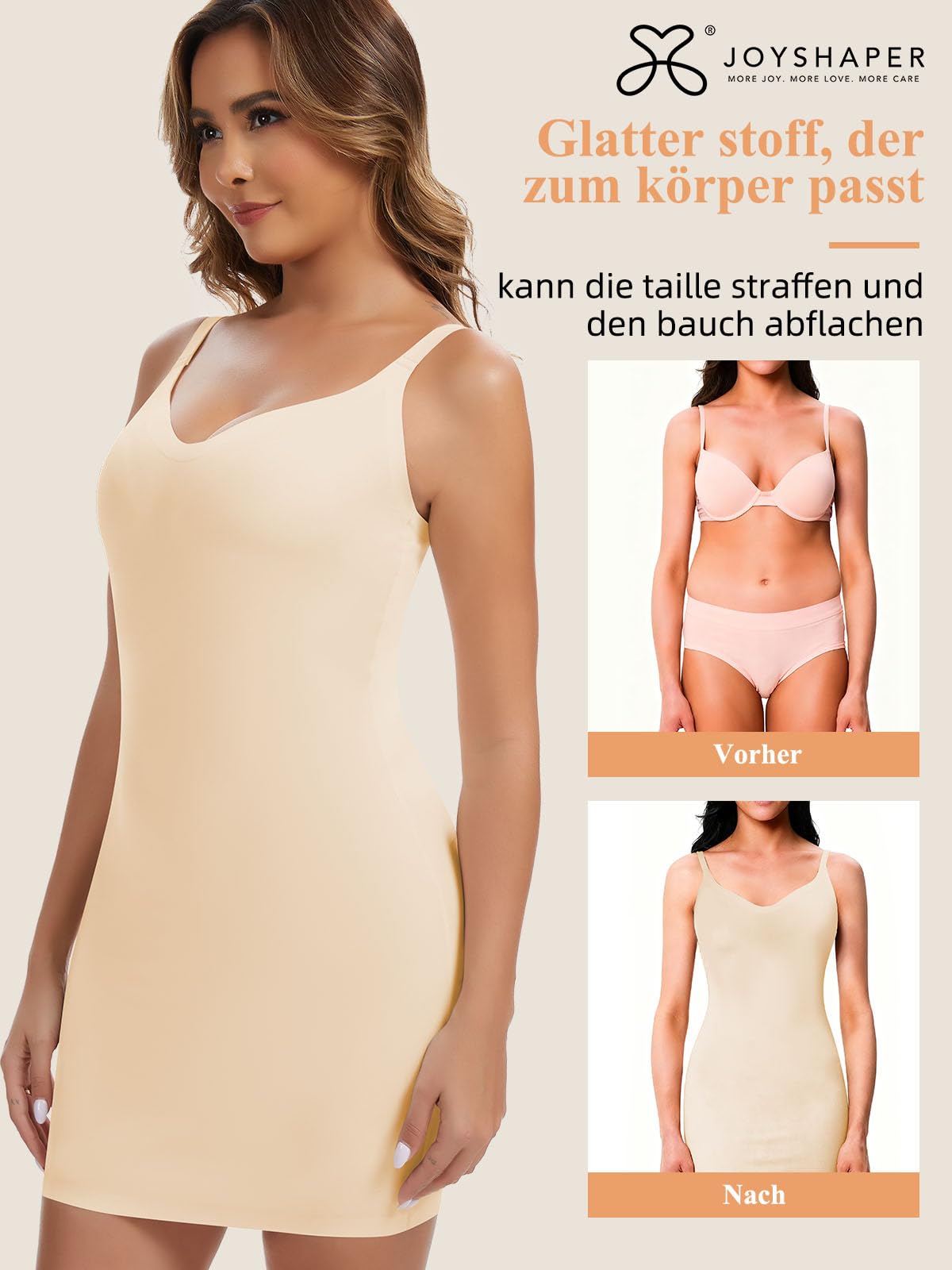 Joyshaper Donna Shapewear Slip Abito Modellare Pieno Scivoli Controllo della Pancia Spaghetti Cinghie Shaper Corpo sotto