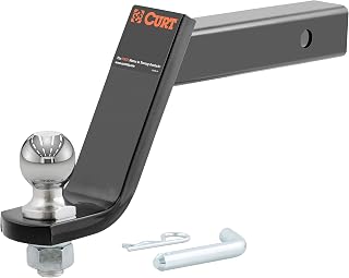 CURT 45064 6-Inch Drop Trailer Ball Mount for Lifted Trucks - 7,500 lbs GTW, 2-Inch Ball, Fits 2" Receiver w/ Pin