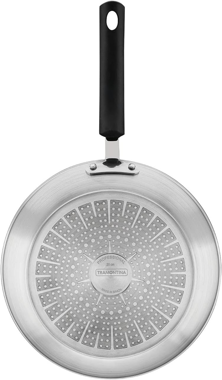 Tramontina Non-Stick Frying Pan with Silicone Handle for Induction, Electric, Gas and Ceramic Glass Hobs, Cookware, Kitchen, 24 cm, 1.6 Litre, 20888024, Dark Grey