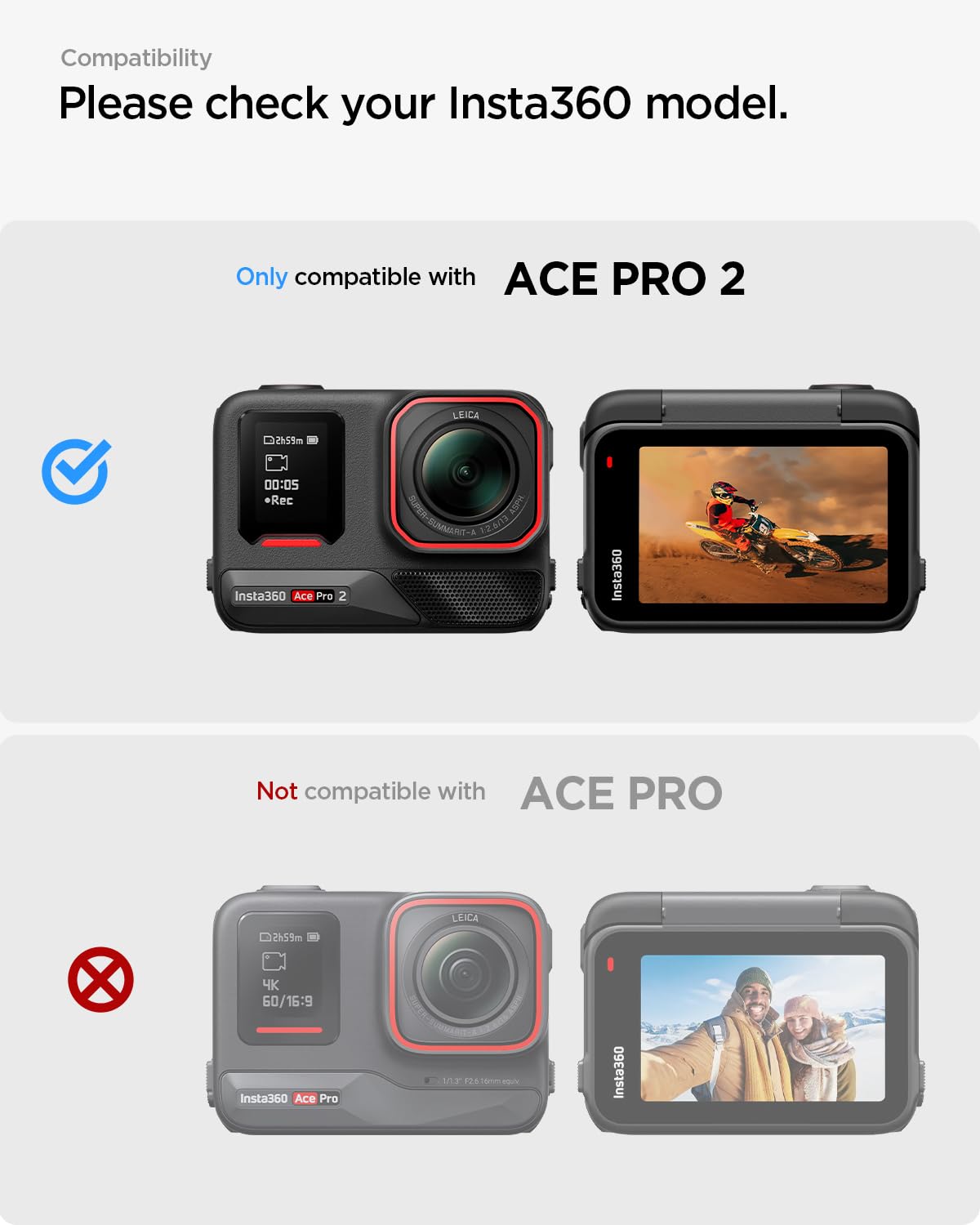 2 Protezioni Schermo Spigen Per Insta360 X4 E X5 – Vetro 9H, Antigraffio, Oleofobico, Copertura Totale In Nero