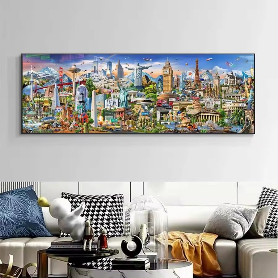 Paysage architectural européen sur toile pour habiller un grand mur
