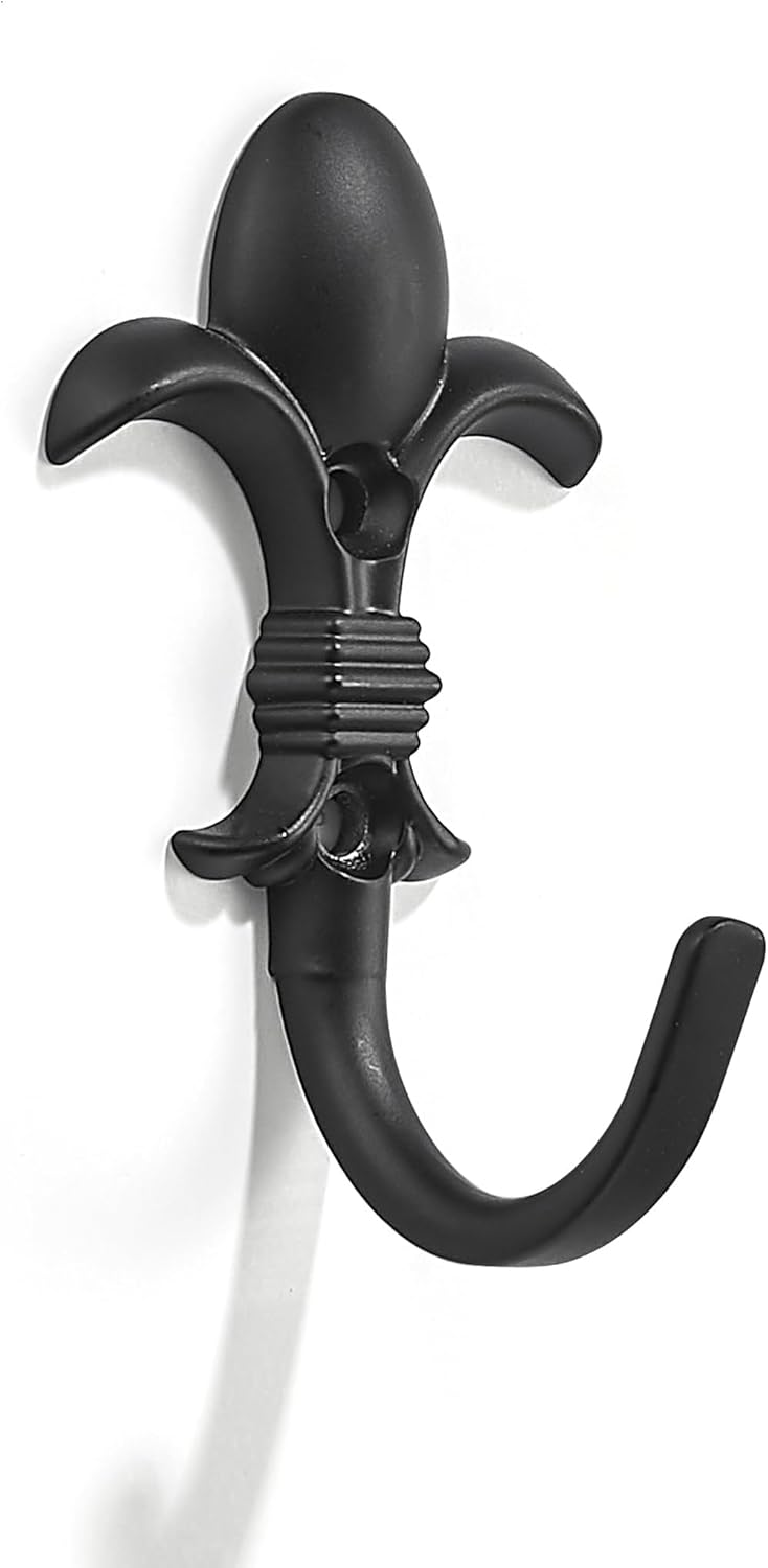 khtumeware 5 Packs 3 inch Black Heavy Duty Door Hanger Towel Robe Clothes Cabinet Closet Towel Hooks Bathroom Coat Robe Wall Hook for Bathroom Bedroom Kitchen Hotel mudroom Hooks