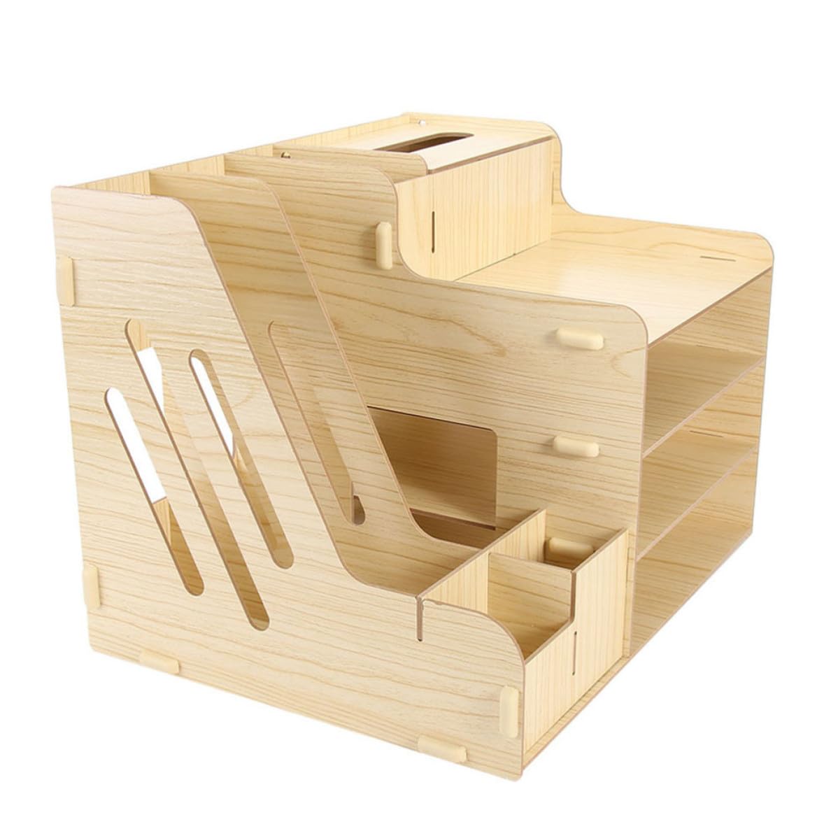 Artibetter Étagère à Documents en Bois Grand Compartiment Multi-sections pour Bureau, Organisateur de Documents Fonctionnel Grosse Capacité et Rangement Soigné