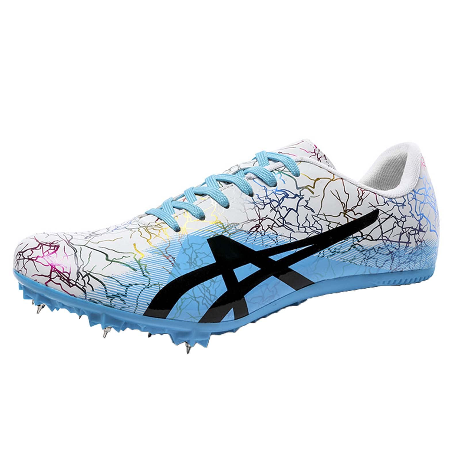 SDEQA Chaussures D'athlétisme pour Unisexes Adulte Respirantes Chaussures D'athlétisme À 7/8 Clous Antidérapantes Dédiées Pointes De Sprint Junior