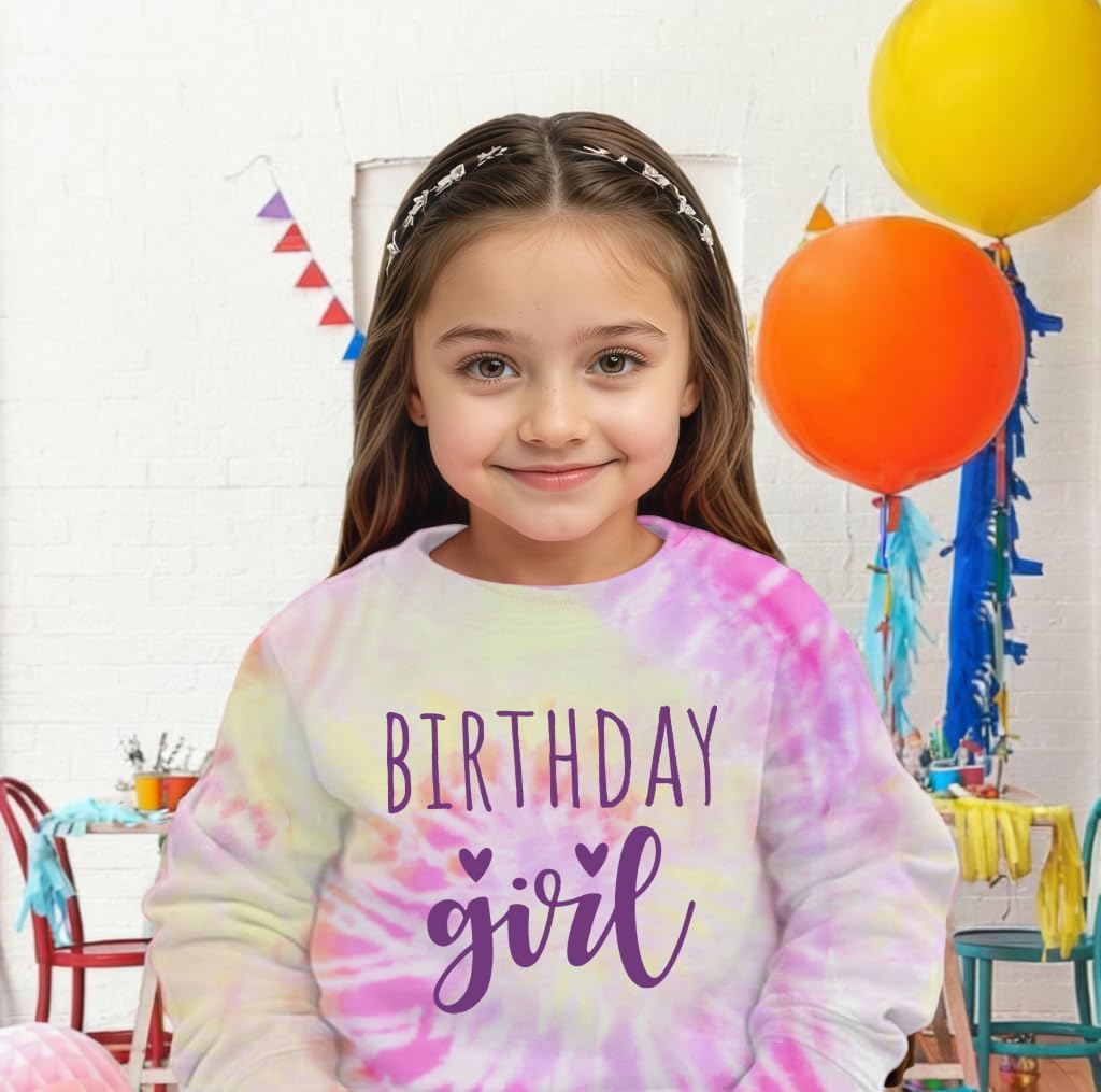 Birthday Girls Sweatshirt It's Me Cute Tie Dye Graphic Shirt Kids Fall Long Sleeve Shirts B-Day Gifts Party Tops - Image 3