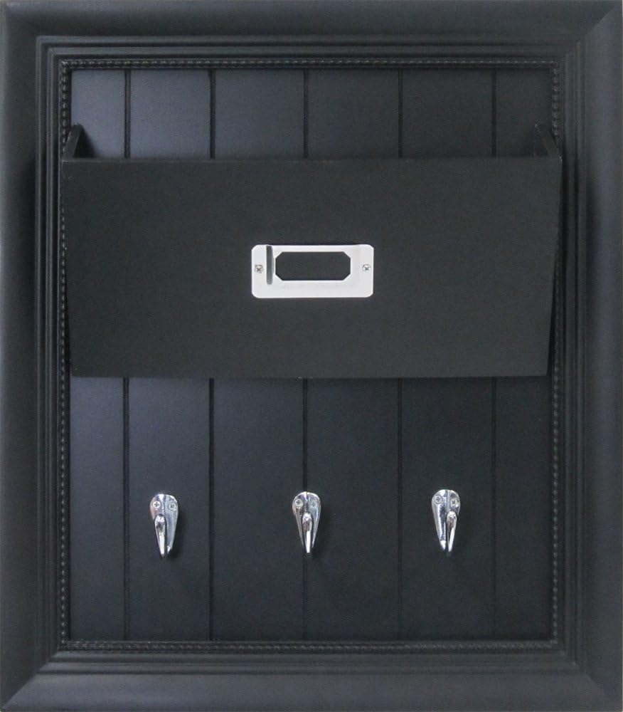 Multi Function Wood Organization Board with Key Hooks and Letter Holder