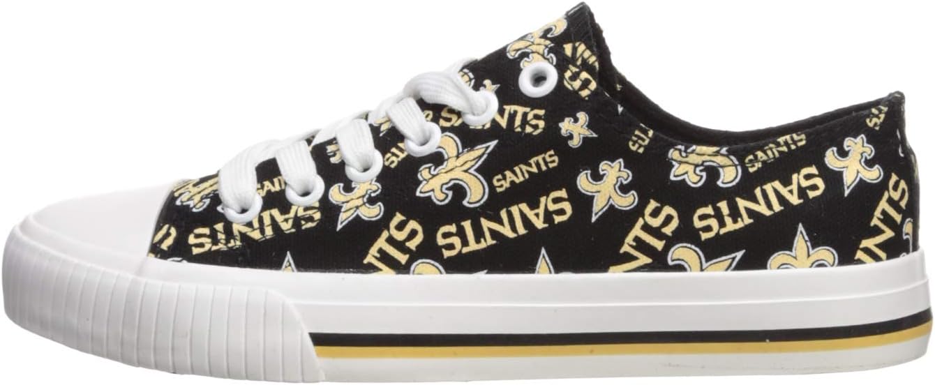 FOCO New Orleans Saints NFL Womens Low Top Repeat Print Canvas Shoes - 8 - Image 5