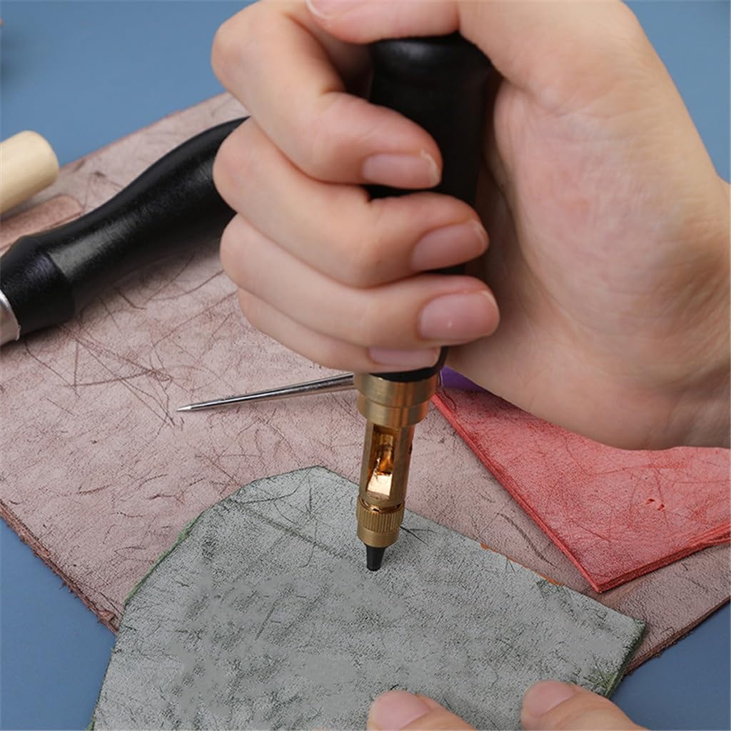 Juego de Herramientas Profesionales para Trabajar el Cuero, Herramientas para artesanía en Cuero, Tallado, Corte, punzonado, Costura a Mano, Bricolaje
