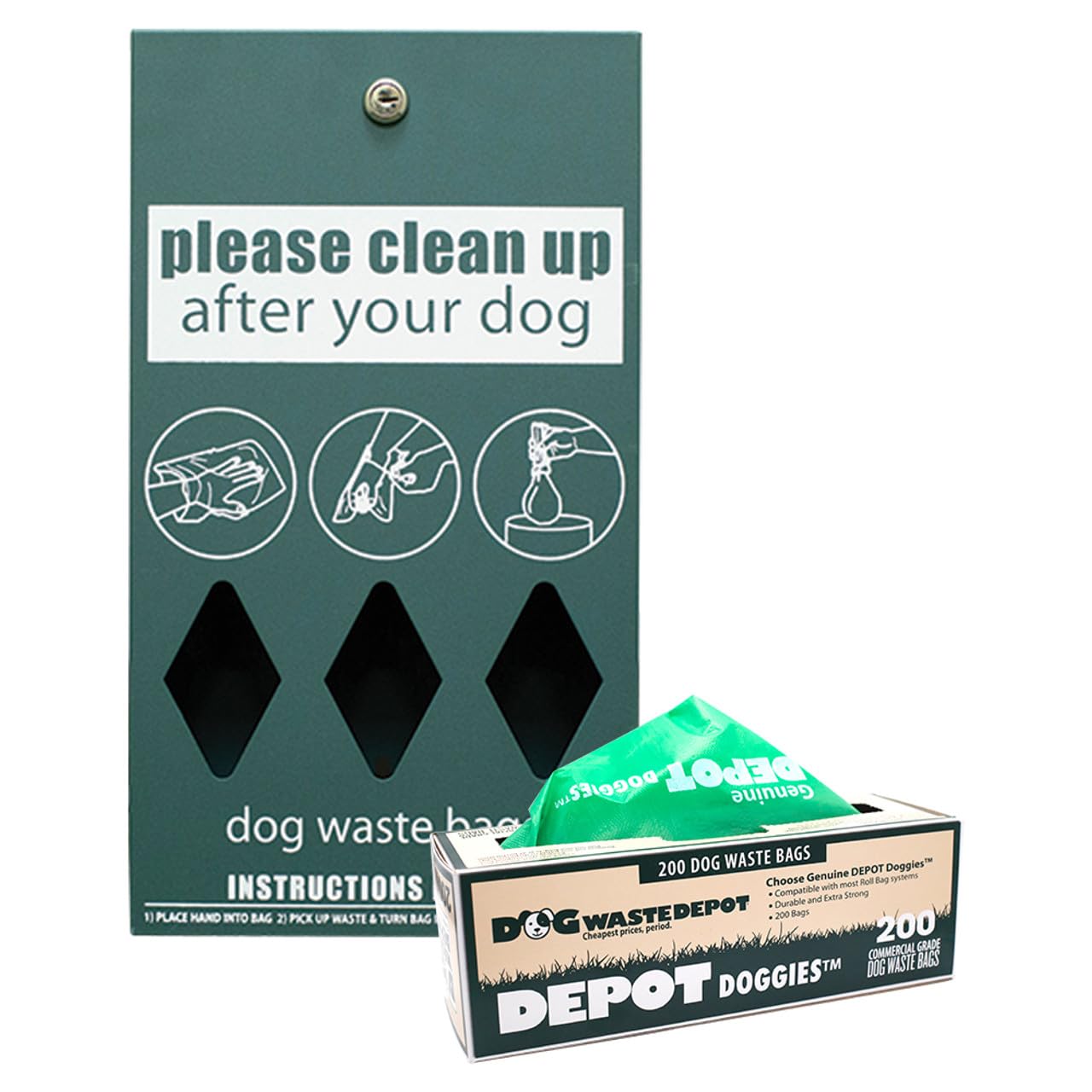 Dog Waste Depot® Lot de 2 000 sacs à déjections canines 50 % plus épais et compatibles avec le distributeur de sacs pour chien « House » (10 rouleaux de 200 sacs)