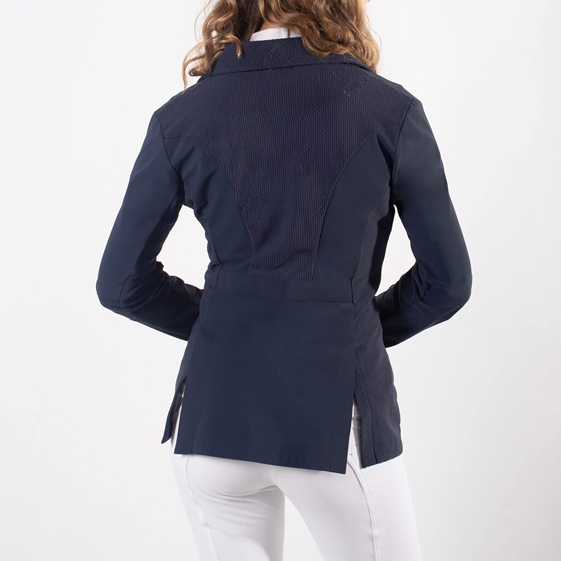 QHP Damen Turniersakko Turnierjacket Novèn mit Mesh-Einsätzen (40, Navy)