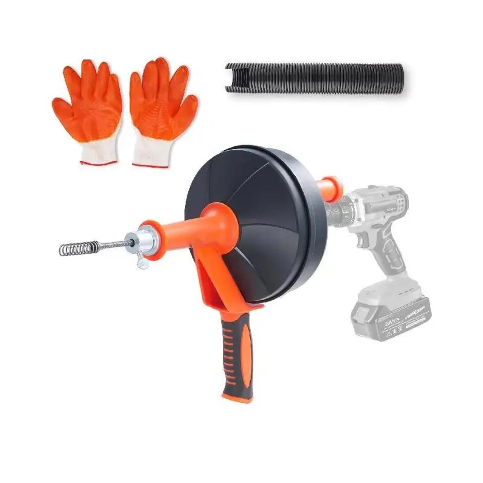 Ręczne podawanie 7,6 m, hydraulika, ślimak, wąż odpływowy, z nasadką do wiertarki, do toalety, domowa kanalizacja, łatwy w użyciu środek do czyszczenia odpływów