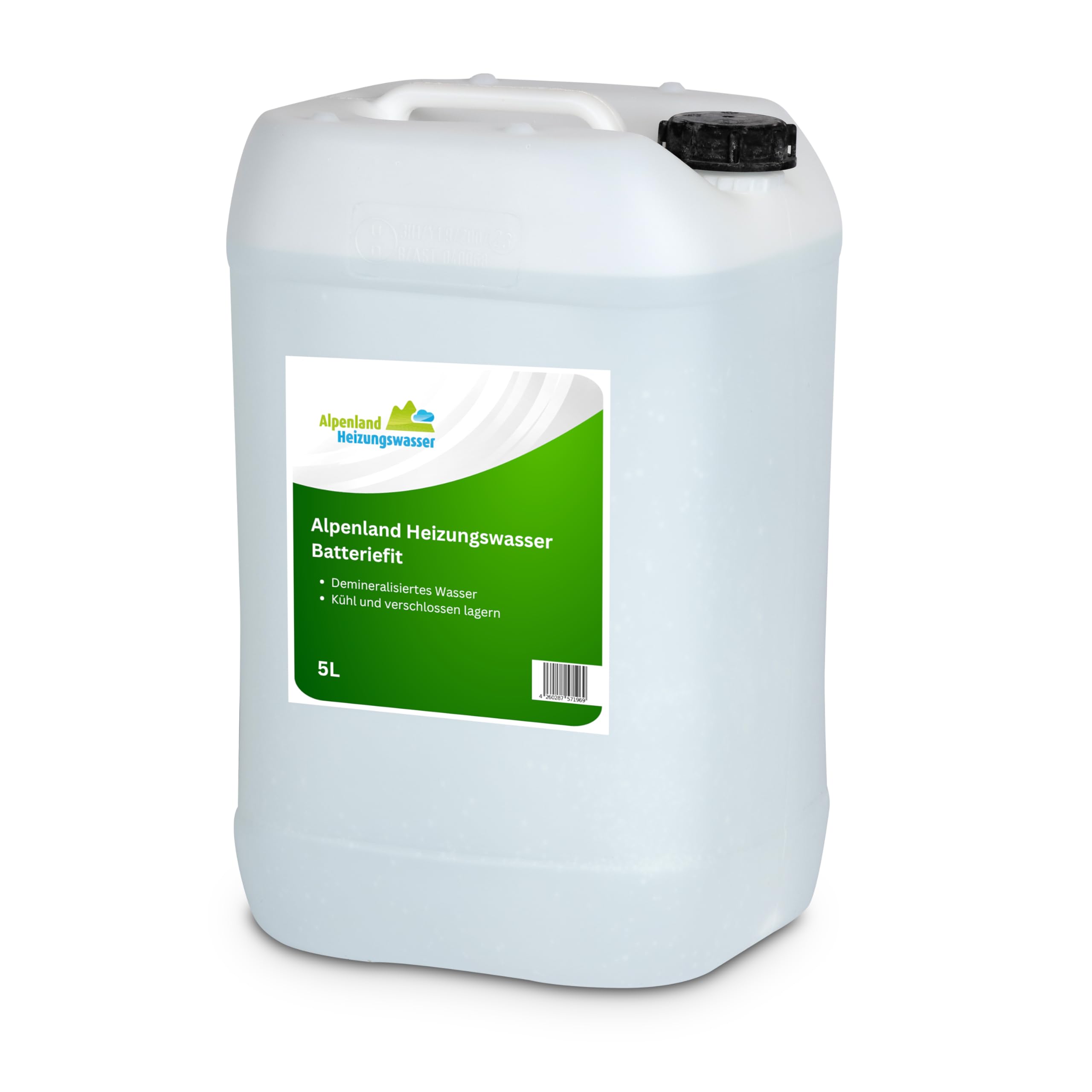 Alpenland BatterieFit Acqua Distillata | Tanica da 5 litri | Massima purezza per batterie auto, moto e batterie acide | Protezione da depositi e sulfatazione