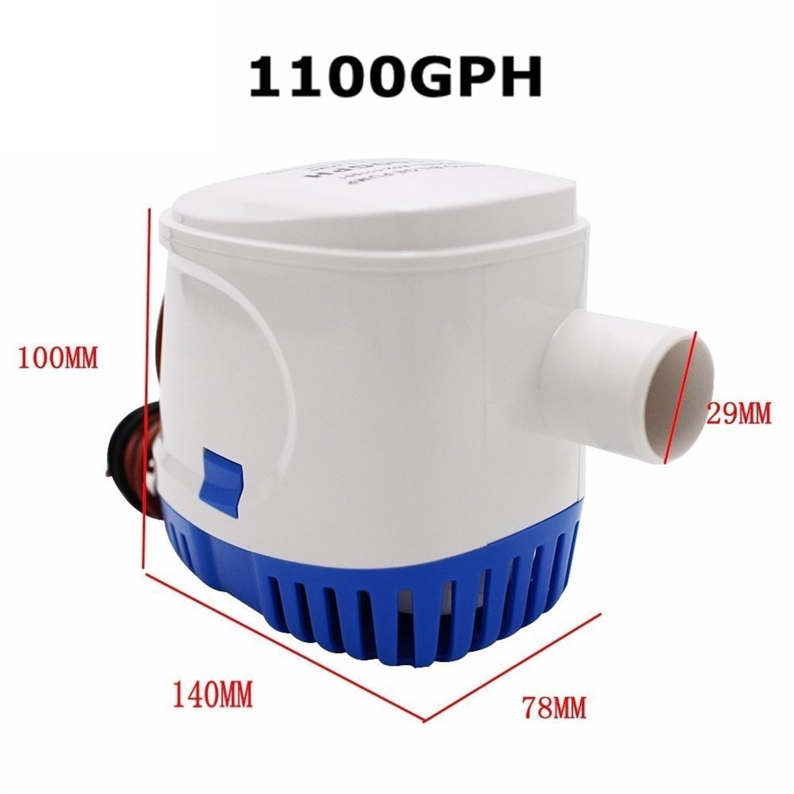 Automatyczna pompa wodna z przełącznikiem pływakowym Sea 12 V 24 V 600 GPH 750 GPH 1100 GPH automatyczna pompa zęzowa (1100 GPH, 24 V)