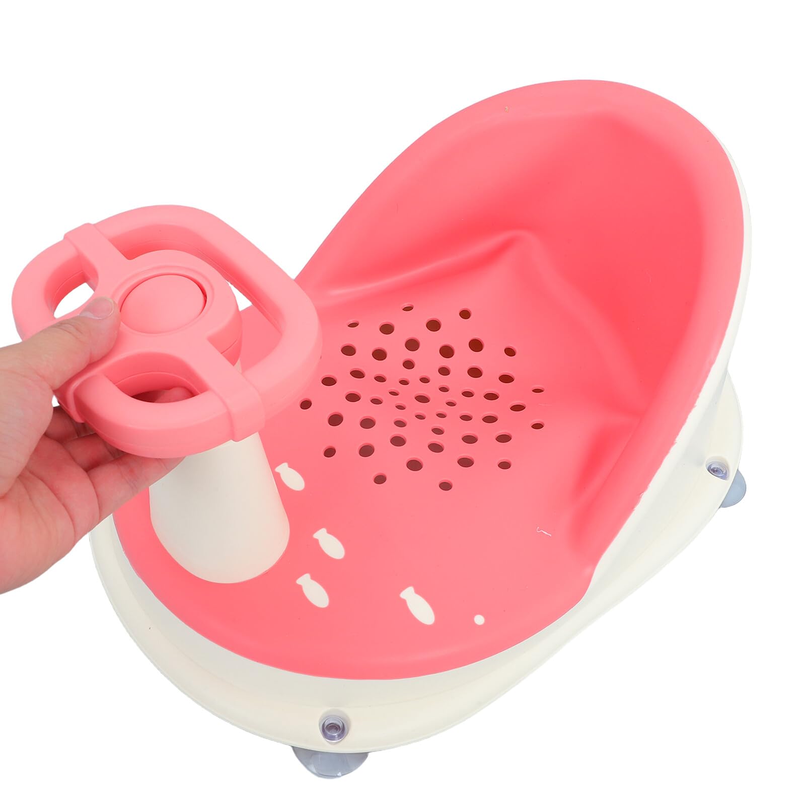Toyvian Badewannen Sitz für Junge Mädchen Rutschfester Badewannensitz Babybadewannensitz mit Saugnapf Verstellbarer Sitz für Kleinkindbadewanne Schnelles Ablaufsystem für Hygiene Faltbar U