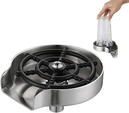Enjuagadora de vidrio de acero inoxidable para fregadero de cocina, enjuagadora de vidrio de barra, lavadora de tazas para fregadero, lavadora de