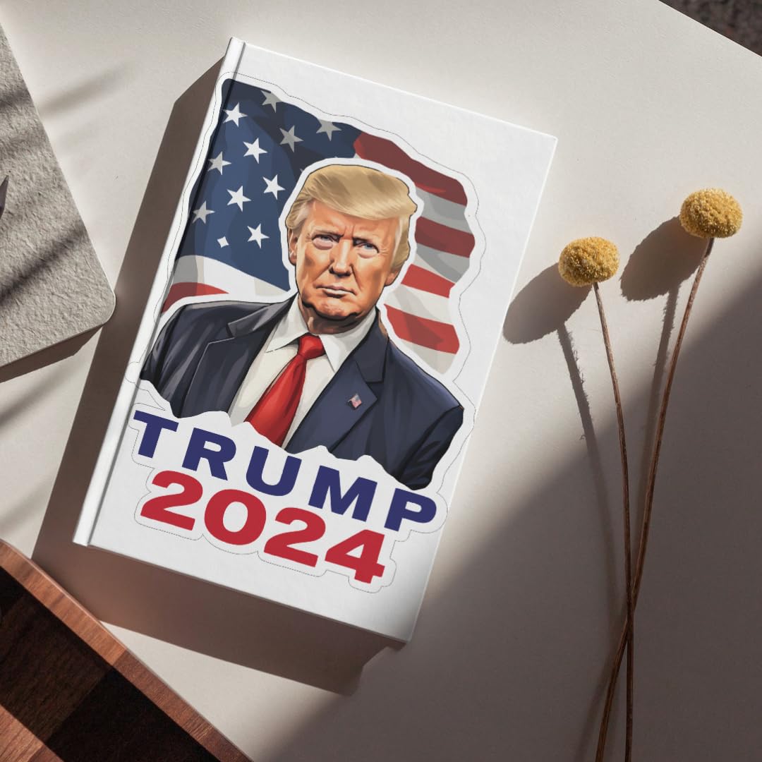 Donald Trump Republican Bumper Stickers For 2024 Presidential Elections, Vibrant Red And Blue American Flag Design – Decals & Accessories For Cars, Trucks, Vehicles | 3 X 10" | 2 Per Pack (Set 1 - Foto 7