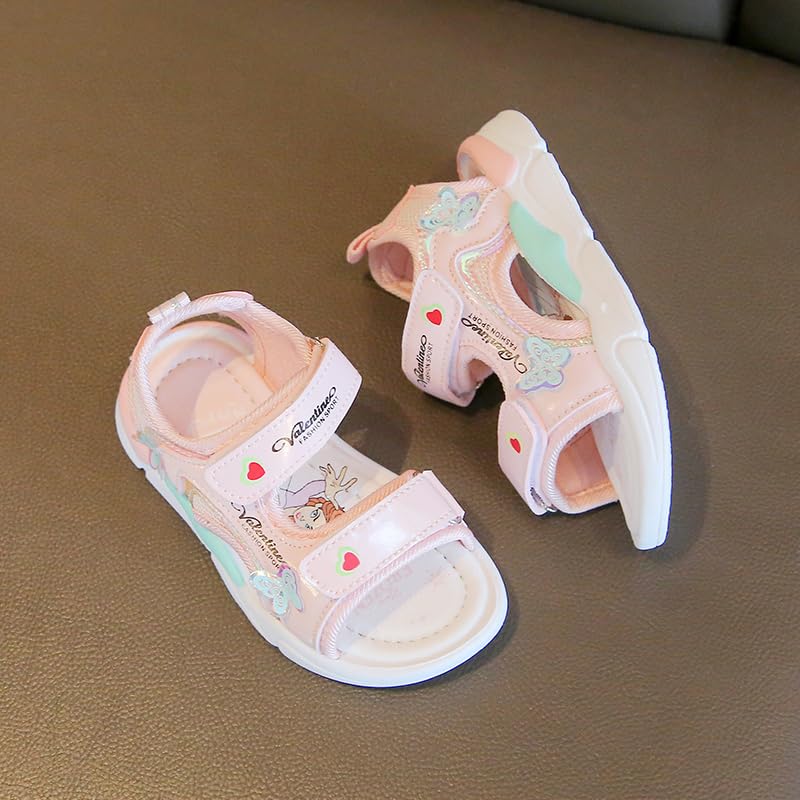 Girls' Butterfly Sport Sandals, Pink Summer Beach Shoes with Straps, Lightweight Comfort Footwear4
