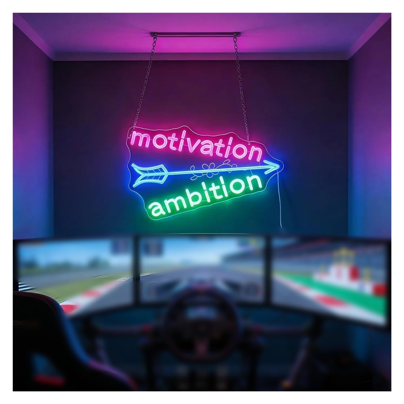Decoración Lámparas Motivación Ambición Letrero De Neón