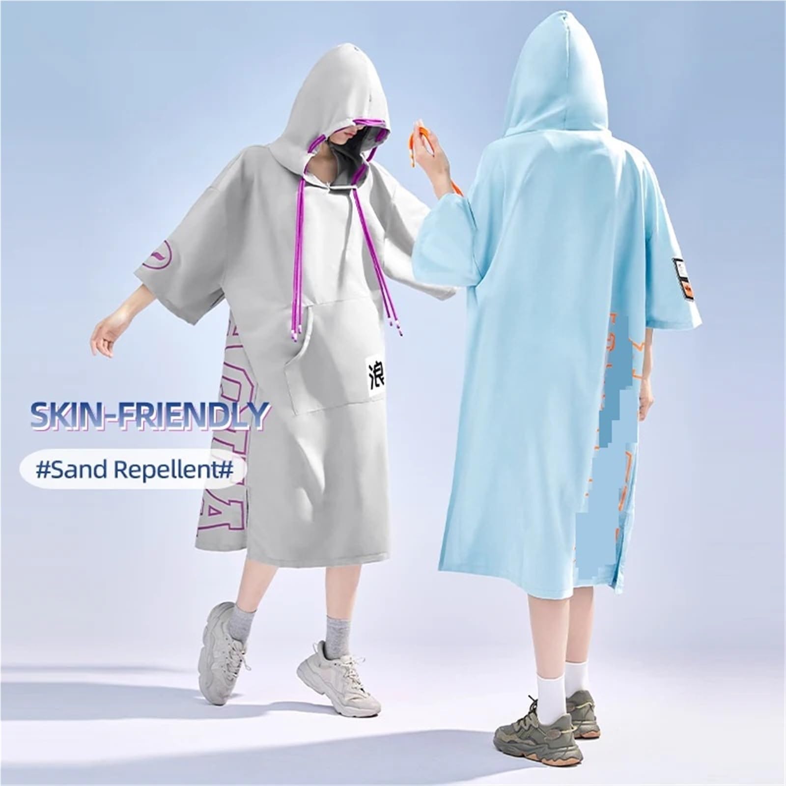 Poncho da surf, coperta ad asciugatura rapida, asciugamano nuoto, felpa con cappuccio, muta, mantello Poncho da Spiaggia