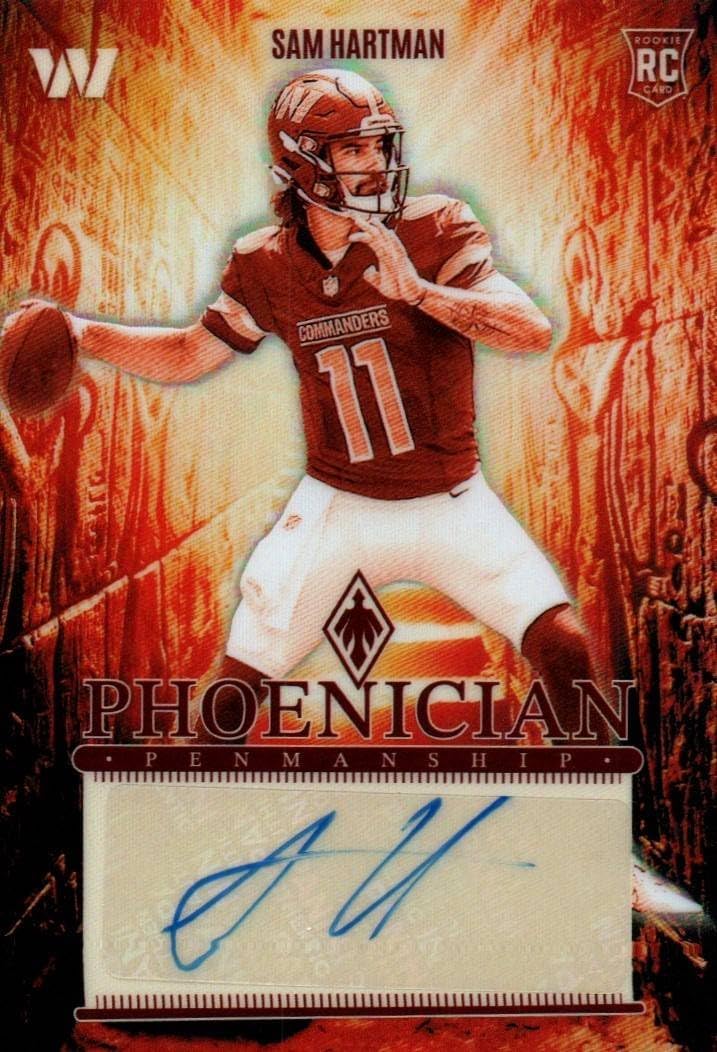 Sam Hartman Autographed Rookie Card Phoenician Penmanship Special Insert Auto Collectible Football Card - 2024 Absolute Football Card #PRP-SHN (Commanders)