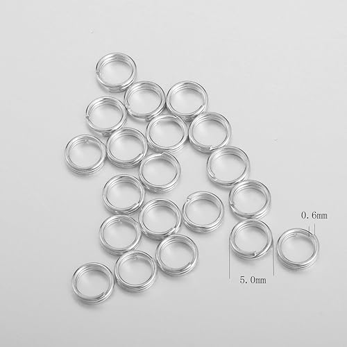 Miniatura 6 de VALYRIA 925 Plata de ley Split Jump Ring Conector Charm Joyas Hallazgos 20 Pcs 0.197 inx0.028 in