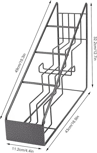 Miniatura 6 de Soporte de alambre para botellas de acero inoxidable, 4 compartimentos, soporte para botellas de jarabe, soporte para encimera, soporte de