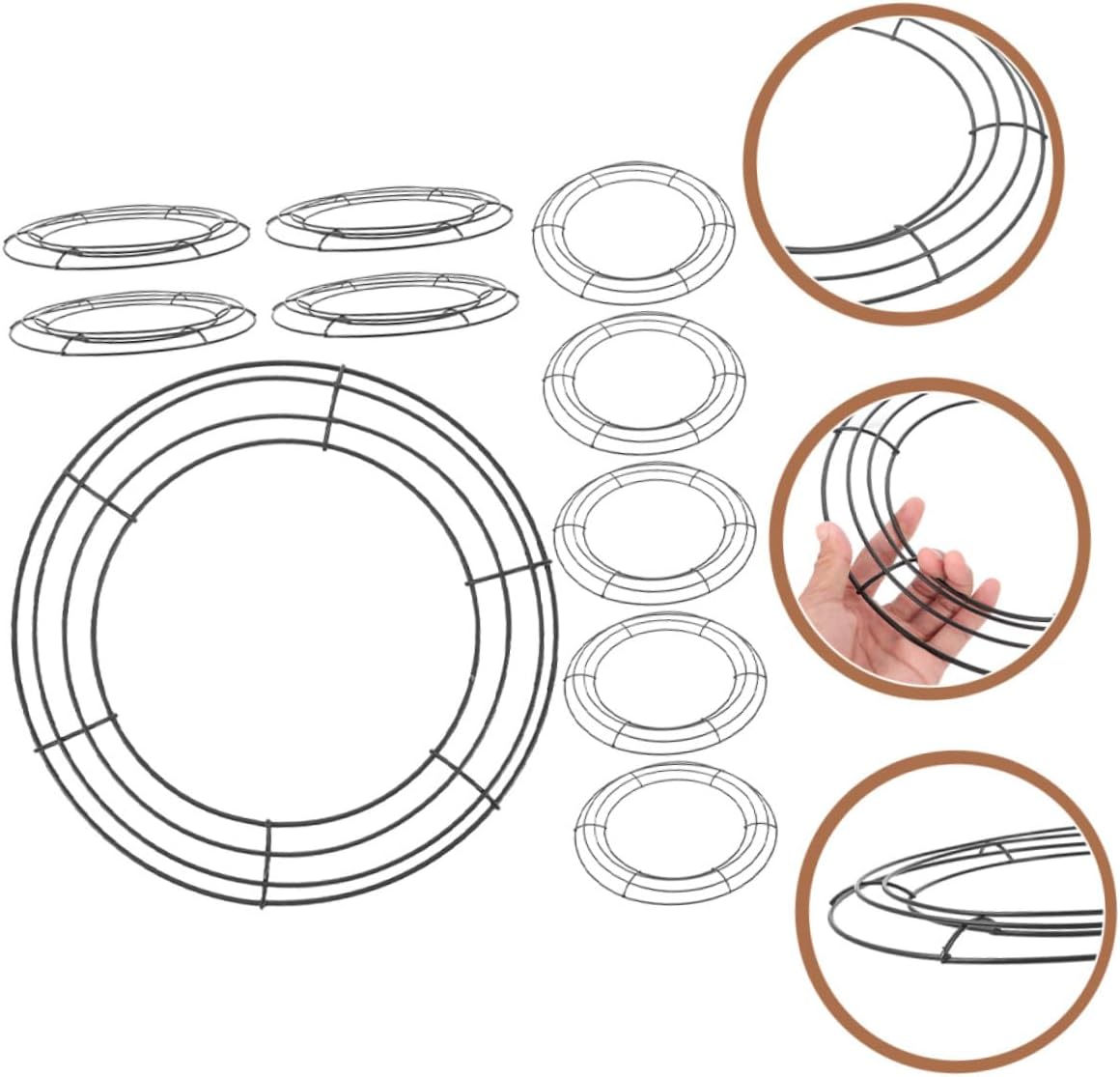 DECHOUS 10pcs Round Wreath Frame for Craft Projects Versatile Iron for Holiday Decor Floral Arrangements and Home Decoration