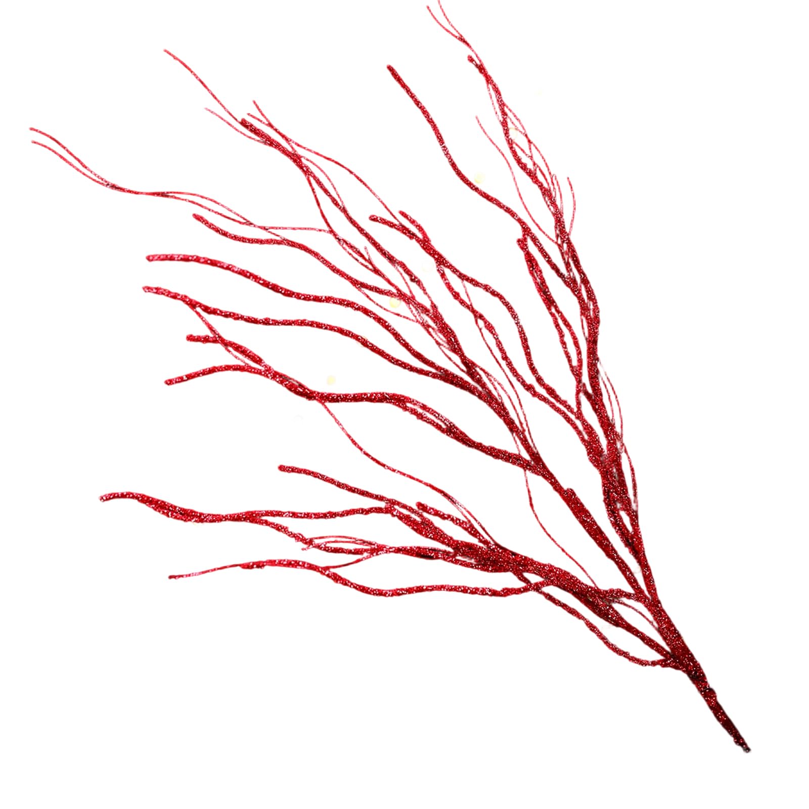 Carotoe Red Festival Tree Top Ornament Glittering Artificial Branch Christmas Trees Decoration For Festival Celebration Glittering Line Christmas Tree Top