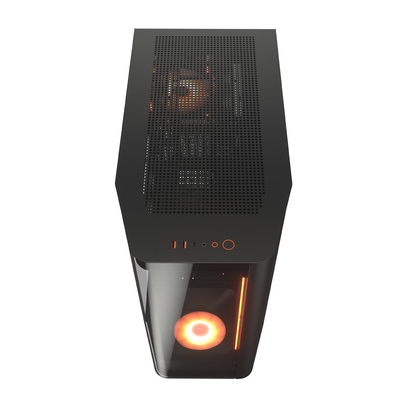 COUGAR FV270 RGB Mid Tower EATX/ATX PC Gaming Gehäuse mit gebogenem gehärtetem Glas – Schwarz RGB